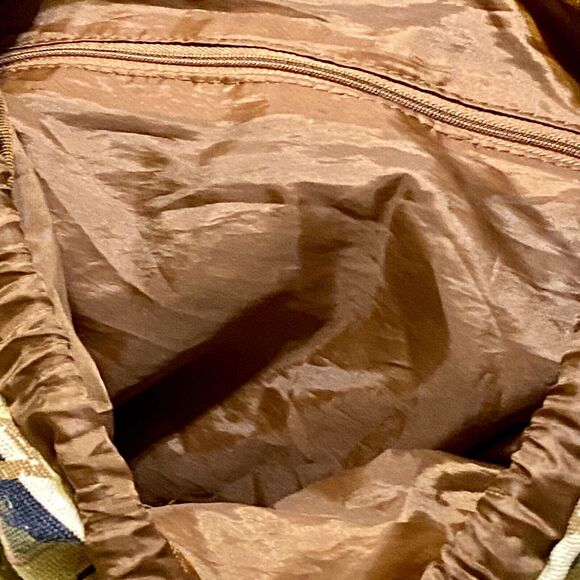 Womens Backpack Neutral Earth Colors Aztec Geometric Print Lined - Picture 5 of 7